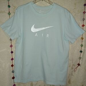 Nike Light Blue T-Shirt with Silver Logo